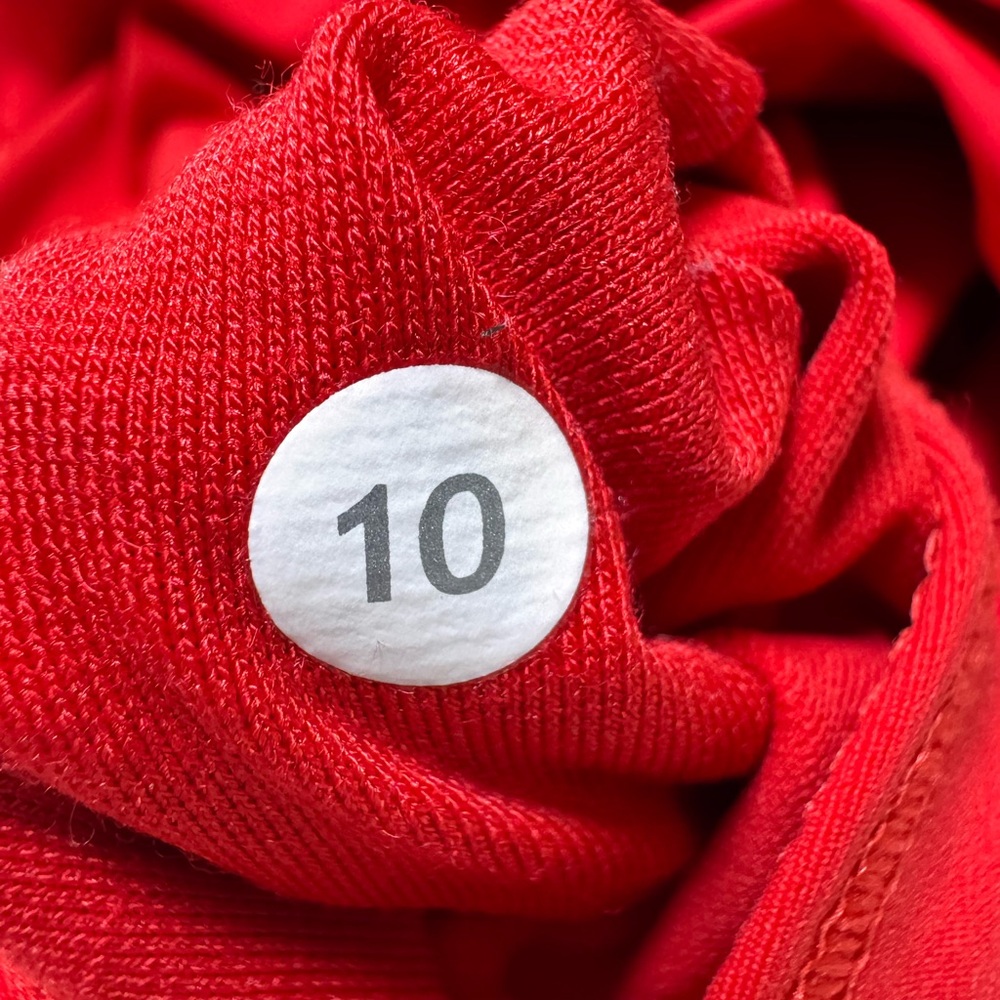 Lululemon Womens Red High Rise Ruched Stretch Mesh 17" Cropped Leggings, 10 - Picture 7 of 8